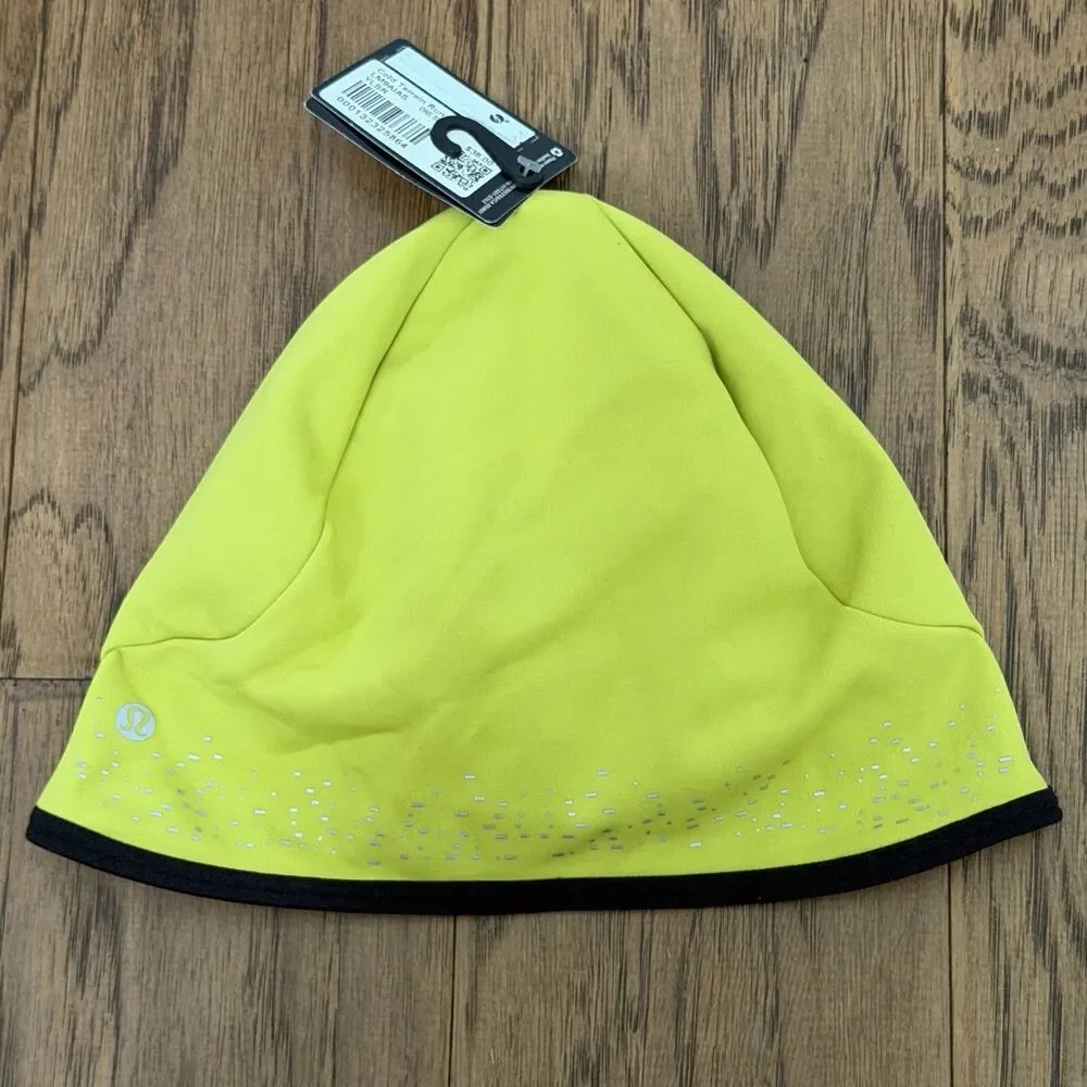 Lululemon Cold Terrain Running Beanie Hat Green Reflective New With Tag